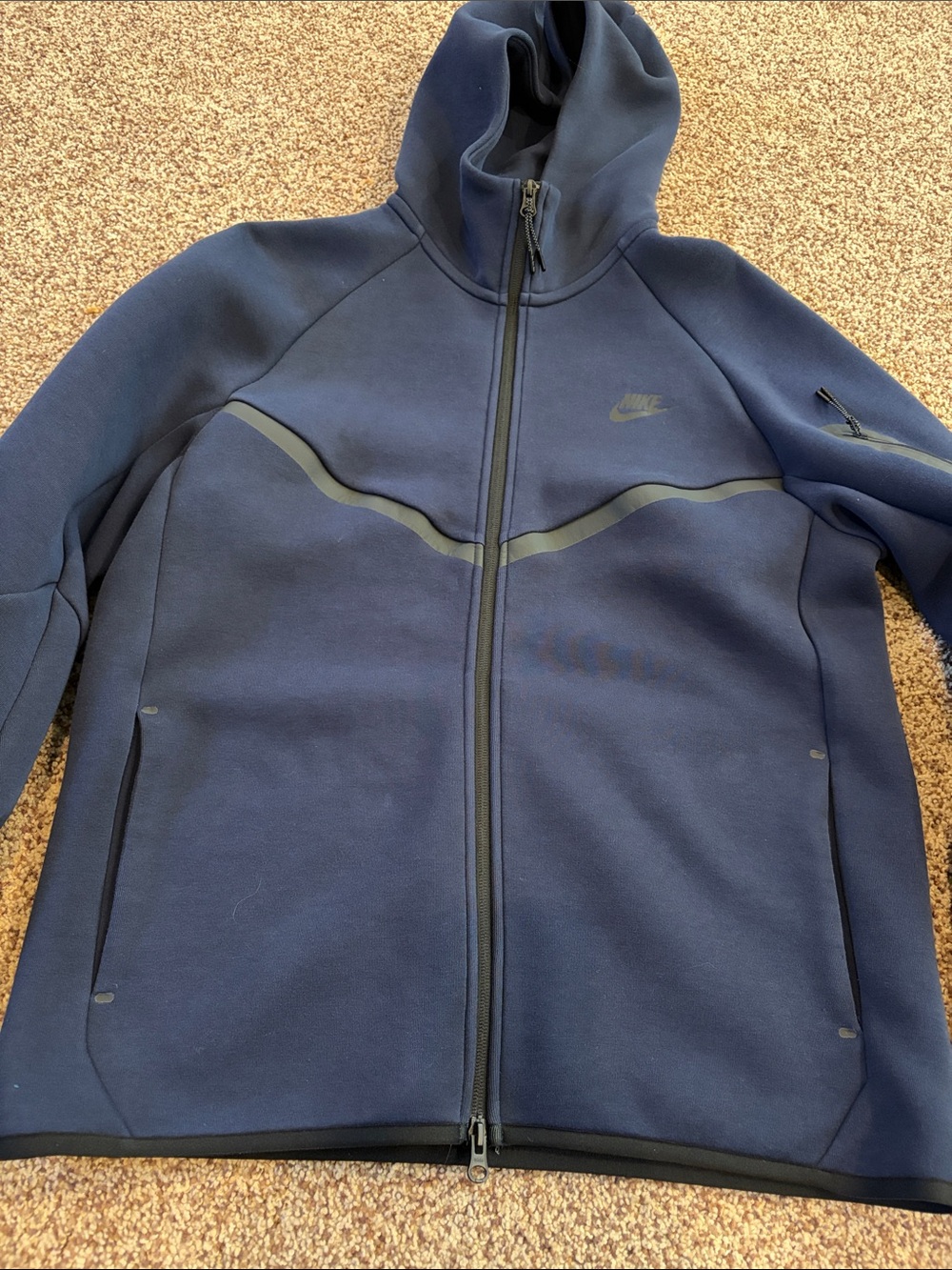 Nike Men’s Navy Tech Hooded Performance Zip Jacket